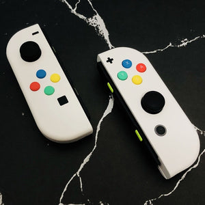 1 Pair New For Nintendo Switch Custom Joycons White Joy Con Controllers NS Switch Joy Con L+R Joystick with ABXY Colored Buttons